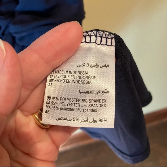 NWT Alfani Plus Size Twisted Top, Modern Navy, 3X, Pullover Summer Blouse - Picture 5 of 8
